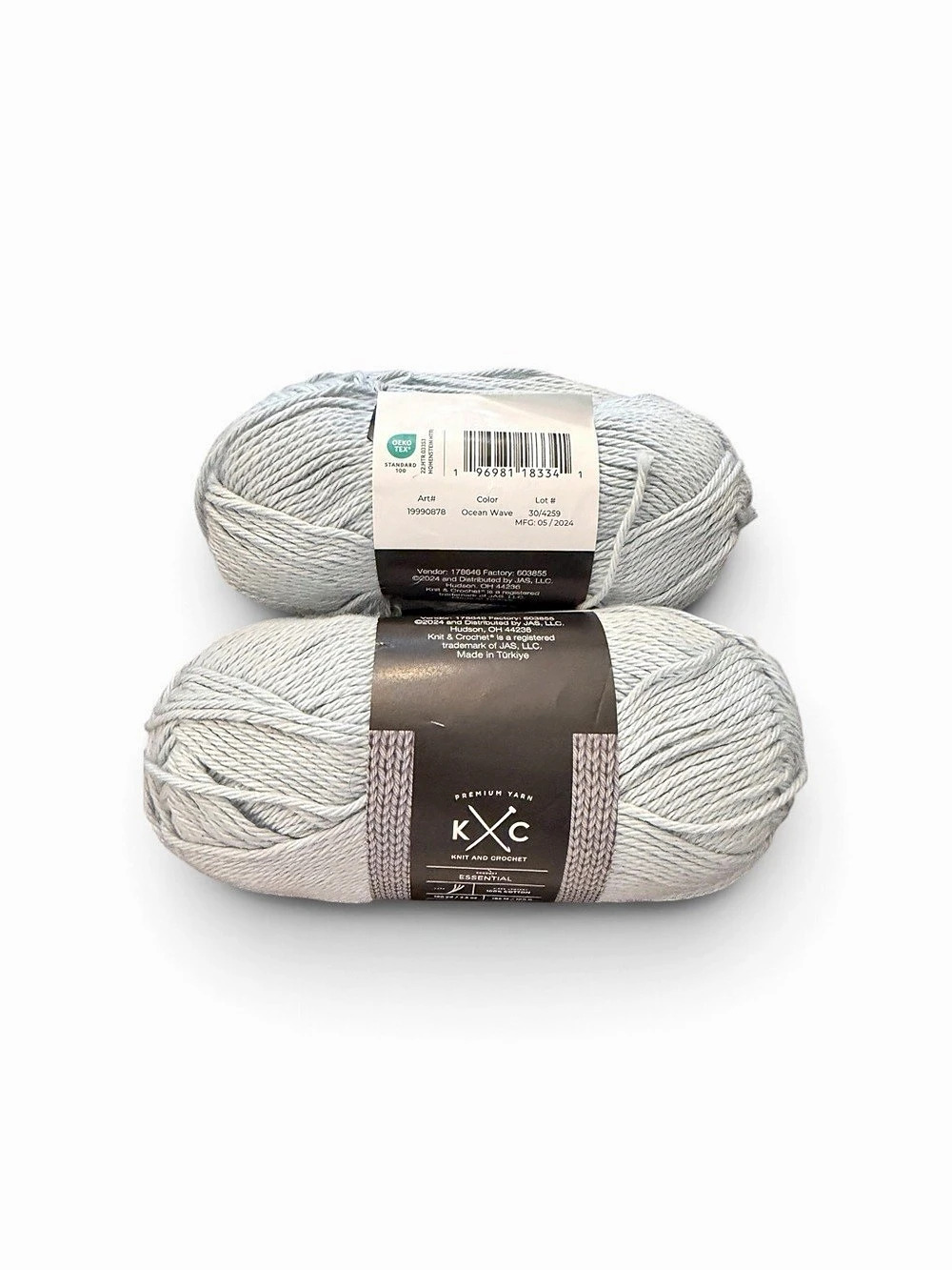 K & C Essential Yarn 100% Cotton Ocean Wave Color 100g/3.5oz 180yds/165m Light#3
